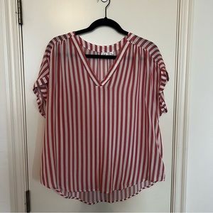 Gap pink striped blouse Size L